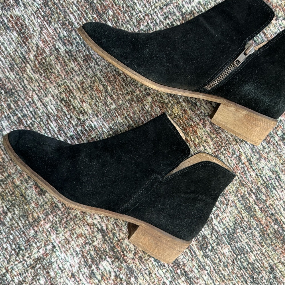 Suede Black Booties